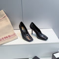 26S HIGH HEELS 100 MM IN BLACK CROCODILE-EMBOSSED CALFSKIN